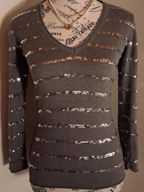 BCBGMaxAzria Sequin Top